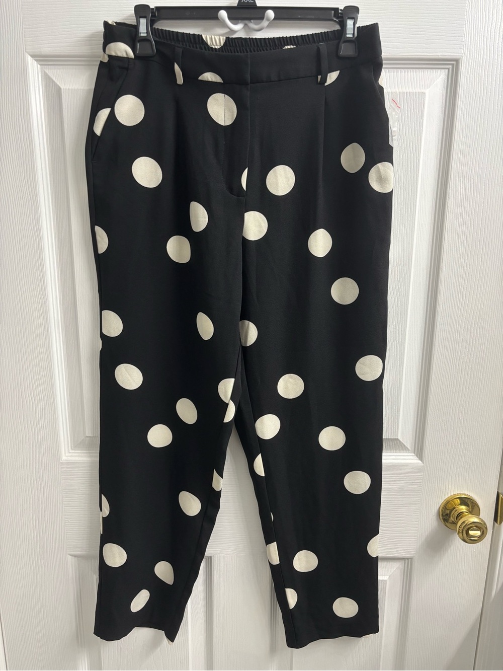 ModCloth Polka Dot Pants Medium Black NWOT Trousers Office Business Casual